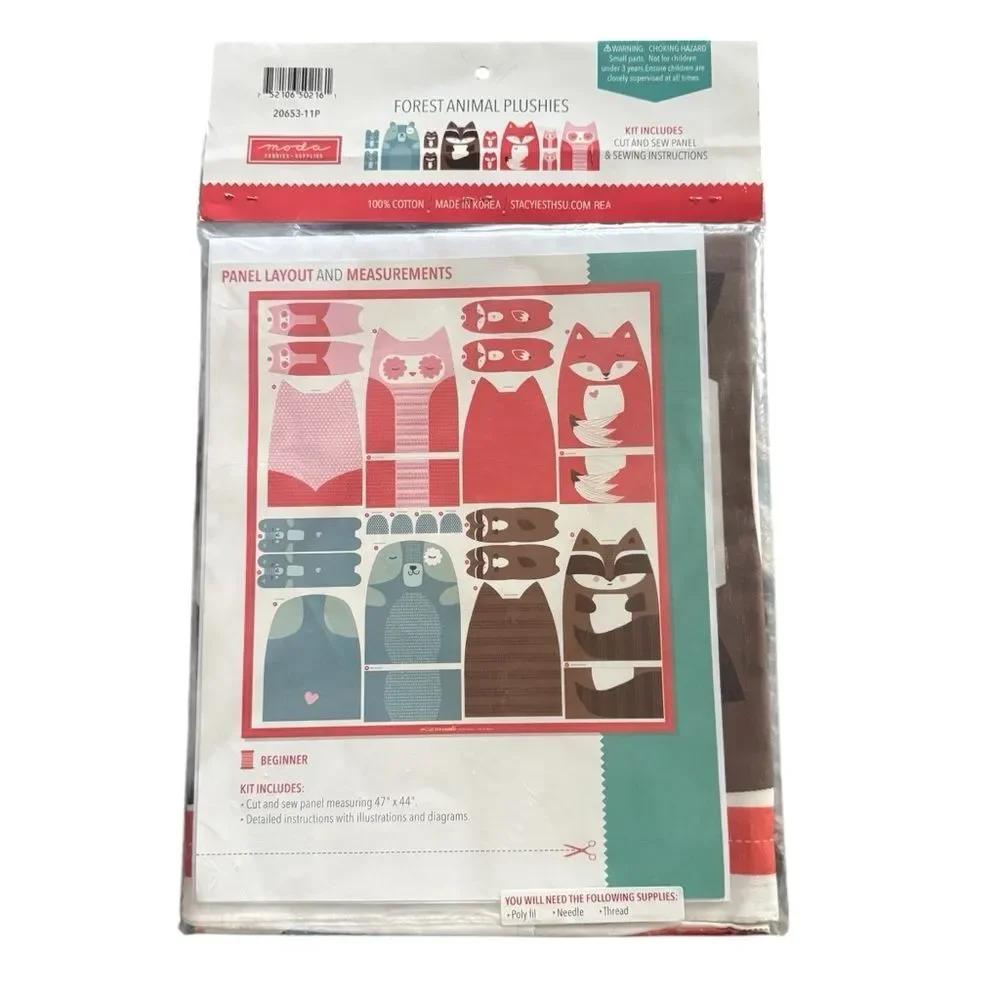 Cut Sew Create with Stacy Iest Hsu for Moda Forest Animal Plushies NEW SEALED